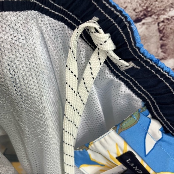 Lands End Blue Floral Beach Swim Trunks NWOT - Picture 10 of 11